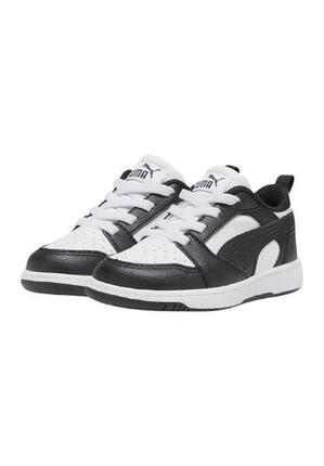 Puma Rebound V6 Lo AC PS Unisex Kinder Sneaker 396742 01 weiß/schwarz