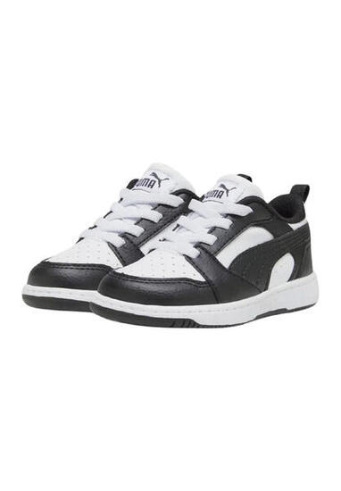 Puma Rebound V6 Lo AC PS Unisex Kinder Sneaker 396742 01 weiß/schwarz