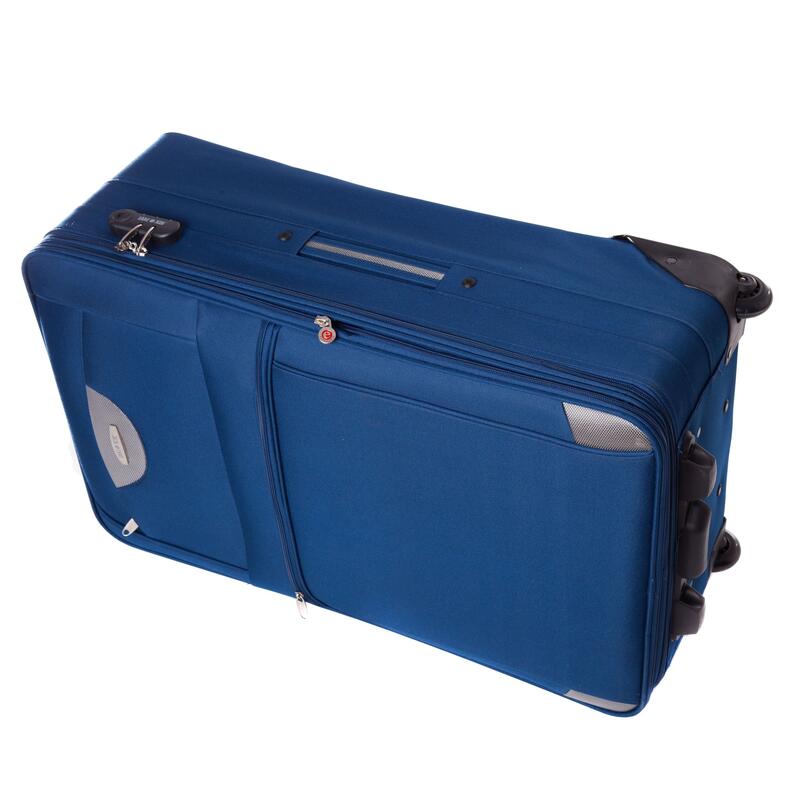 Troler Atlanta, Lamonza, 74x46x27 cm, 3.4 kg, expandabil 30%, albastru