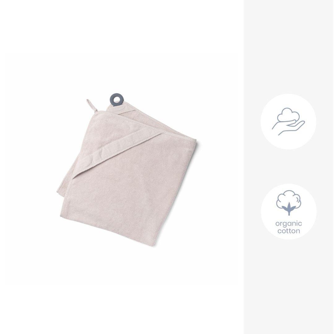 Cape serviette de Bain bébé coton biologique  OekoTex Dry'n Play - Beige Amande 6/6