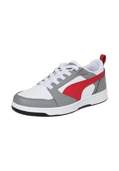 Puma Rebound V6 Lo AC PS Unisex Kinder Sneaker 396742 09 weiß/grau/rot