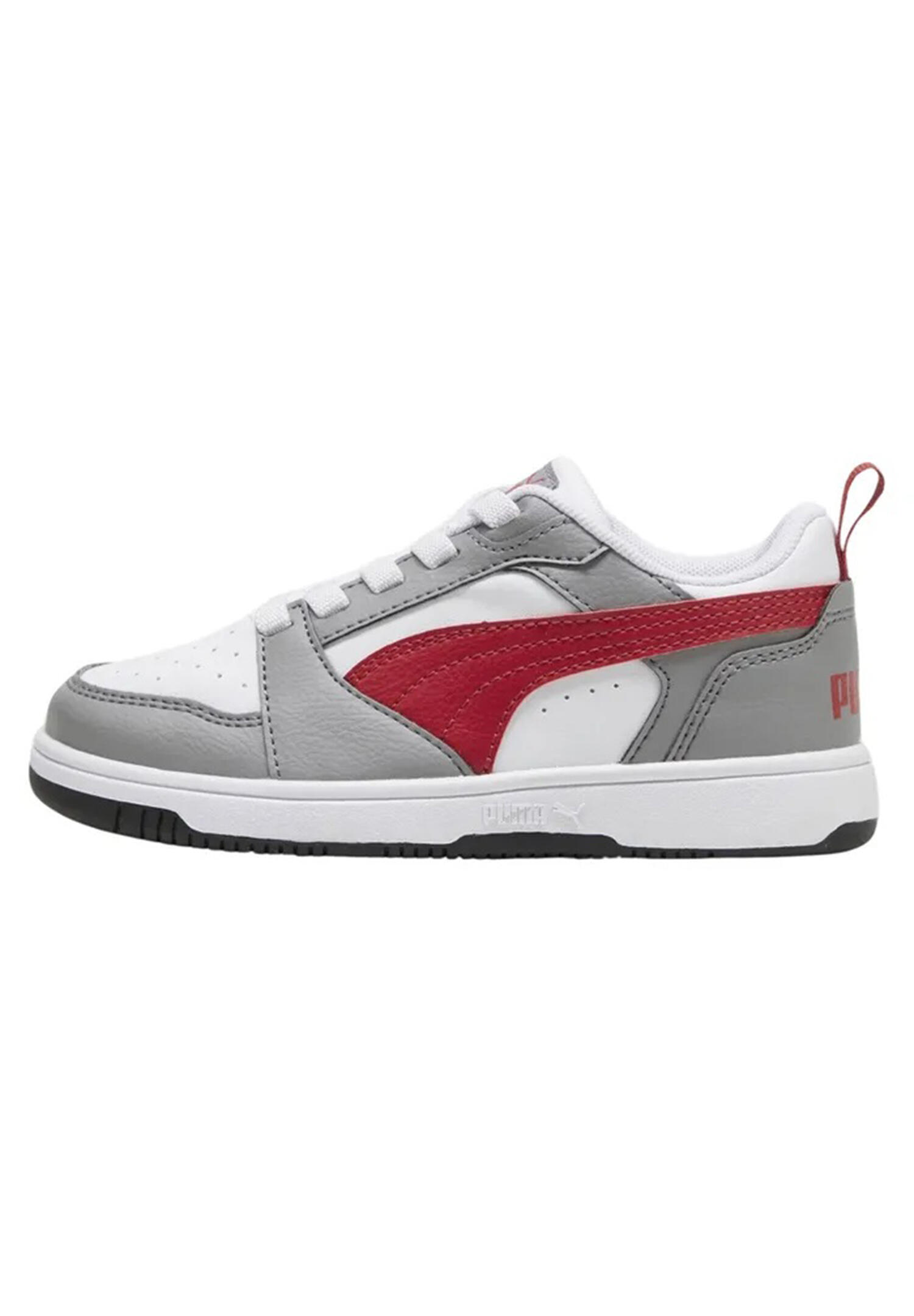Puma Rebound V6 Lo AC PS Unisex Kinder Sneaker 396742 09 weiß/grau/rot 2/7