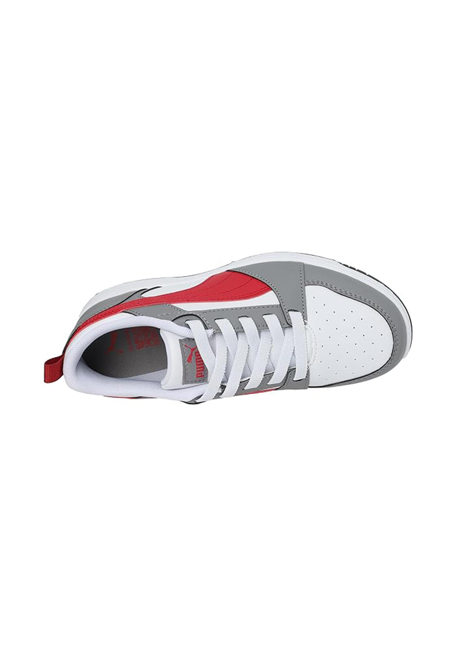Puma Rebound V6 Lo AC PS Unisex Kinder Sneaker 396742 09 weiß/grau/rot 3/7