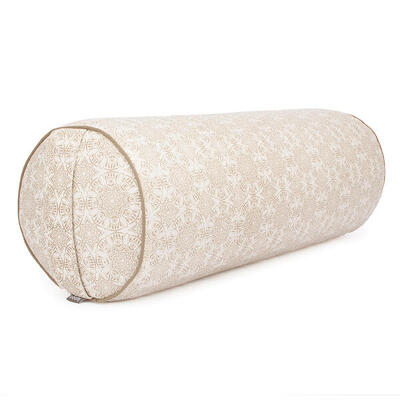 Gemustertes Yoga-Bolster (rund) mit Dinkelfüllung