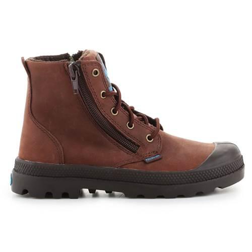 Palladium - Chaussures Universel Enfants Palladium Pampa Hi Lea Gusset - Baskets - Marron - 30 - Decathlon