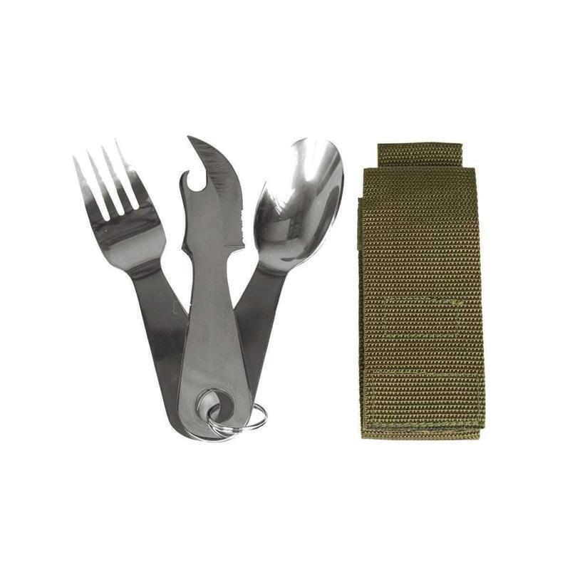 MIL-TEC Mil-Tec Stainless Steel Cutlery Set with Pouch