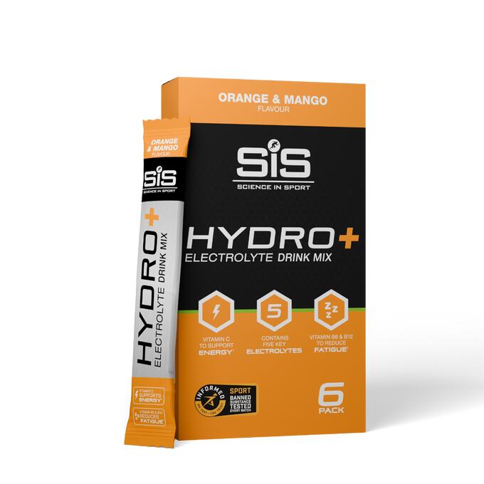 SCIENCE IN SPORT HYDRO+ Electrolytes Powder Sachets | Orange & Mango | 6 Pack