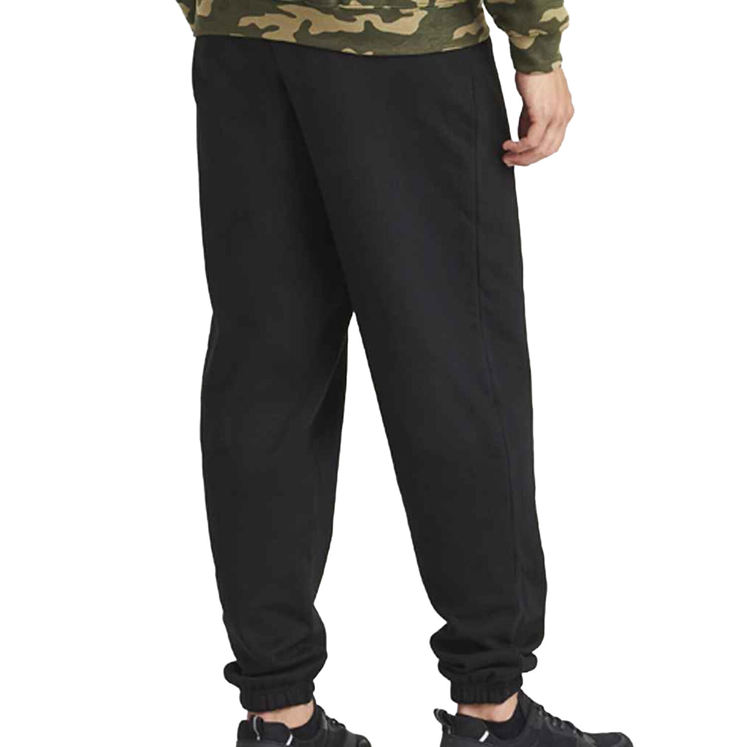 Mens College Cuffed Ankle Jogging Bottoms (Deep Black) 3/3