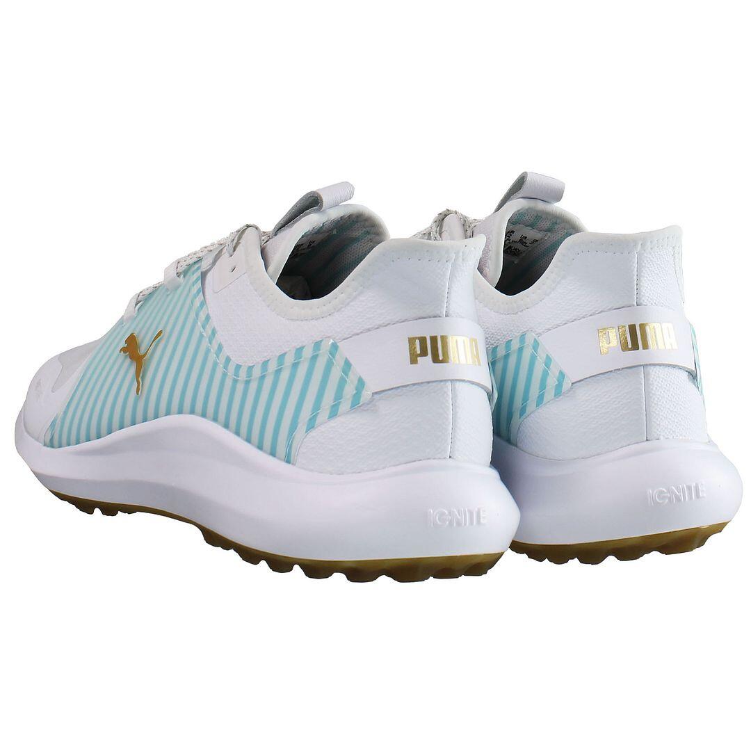 Puma Ignite Fasten8 Seersucker Mens White Golf Shoes 3/5