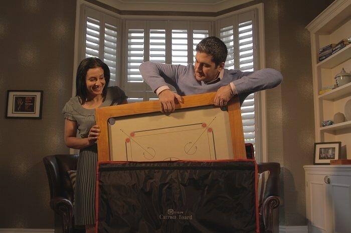 Grootmeester Carrom set - 16 kg - Met Tafel en Tas Ontworpen in India 3/5