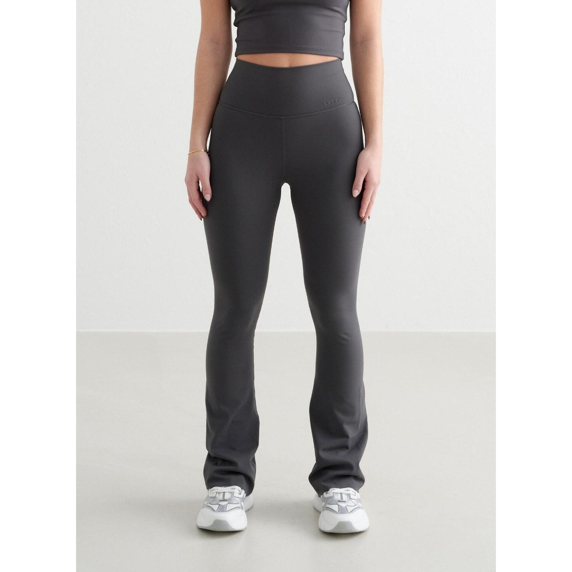 Aim'n - Femme Leggings Petite Évasé Évacuation De L'Humidité Gris Foncé - Legging - Gris - 44 L - Decathlon