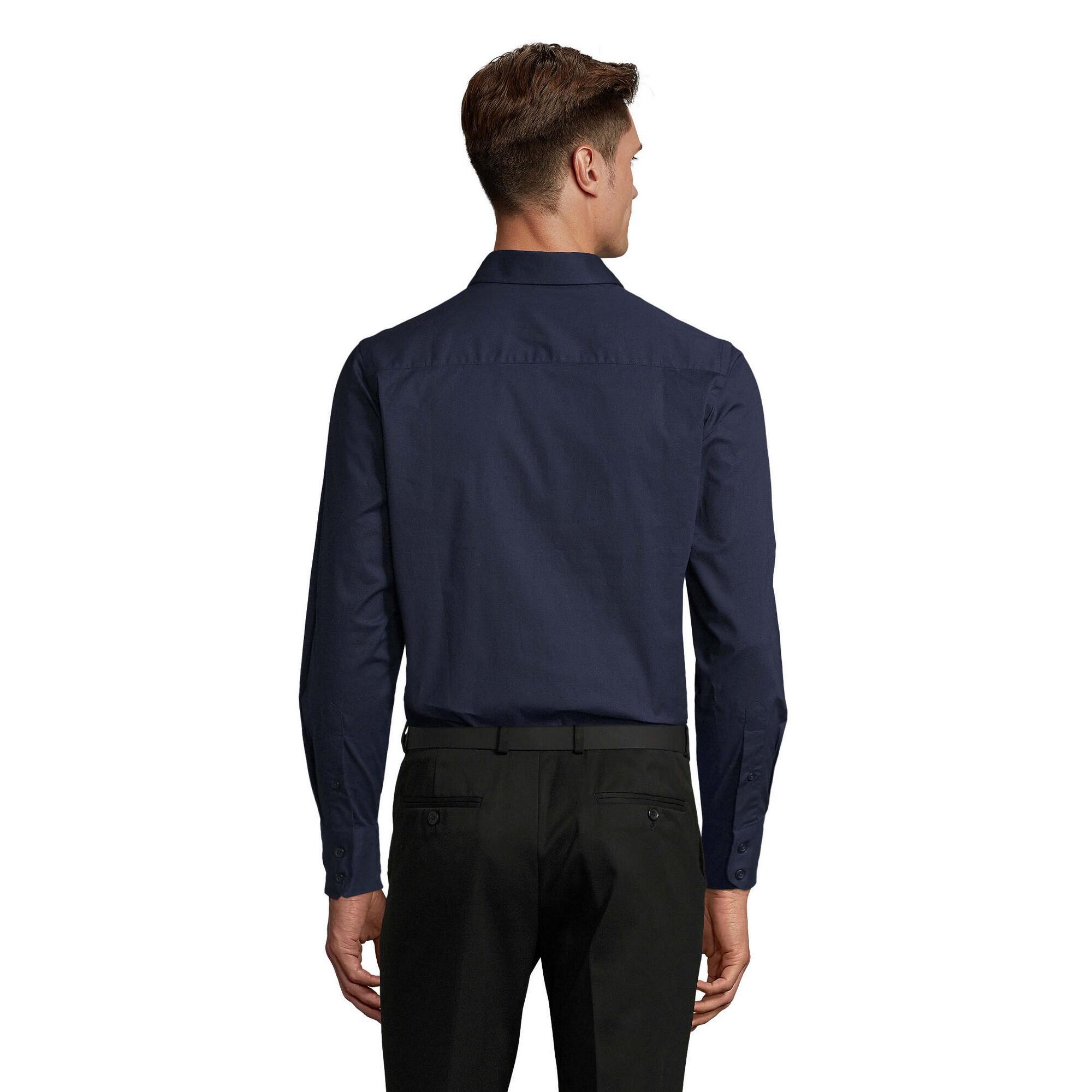Camisa de trabalho de manga comprida Brighton Stretch para homem Azul Escuro 2/3