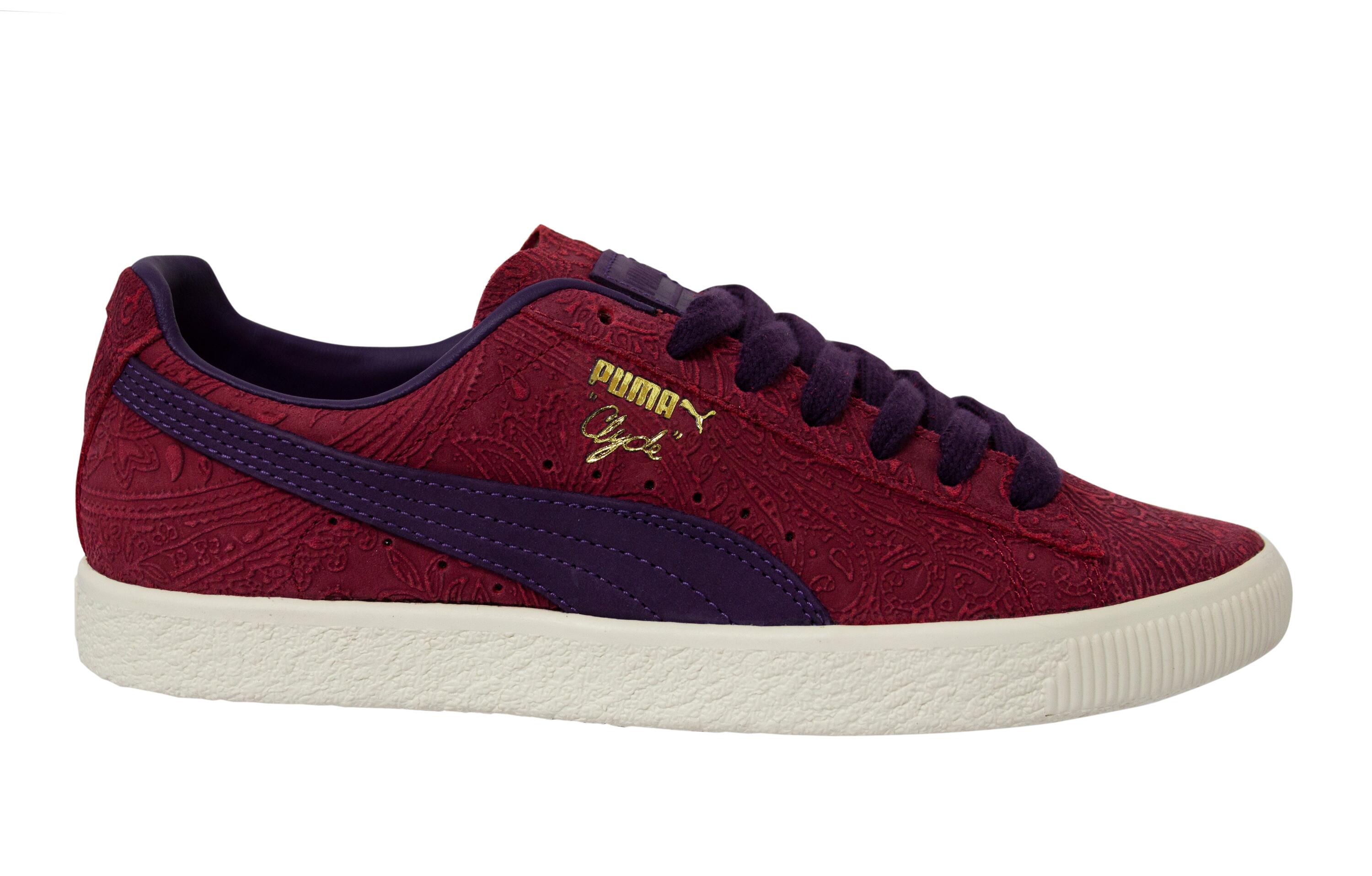 Puma Classic Clyde Basket Mens Burgundy Trainers 2/5