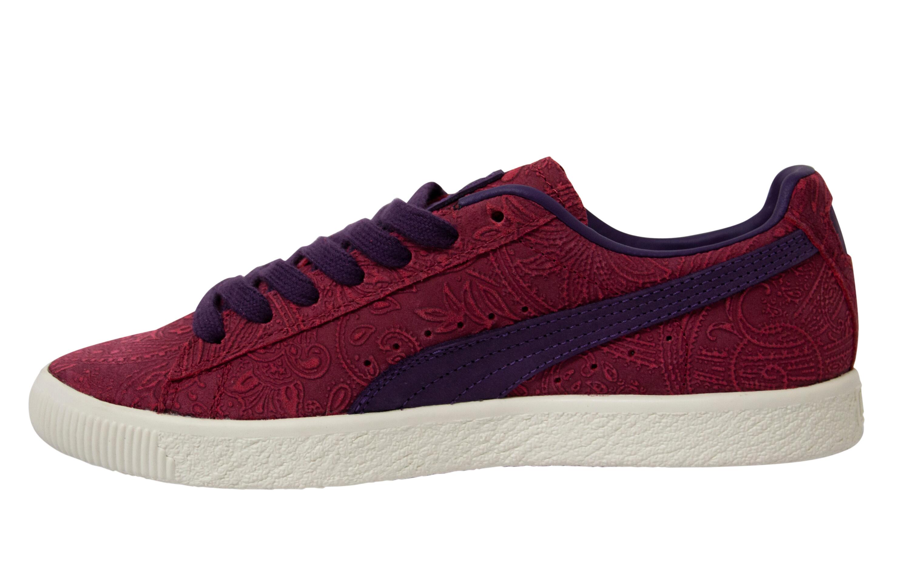 Puma Classic Clyde Basket Mens Burgundy Trainers 4/5