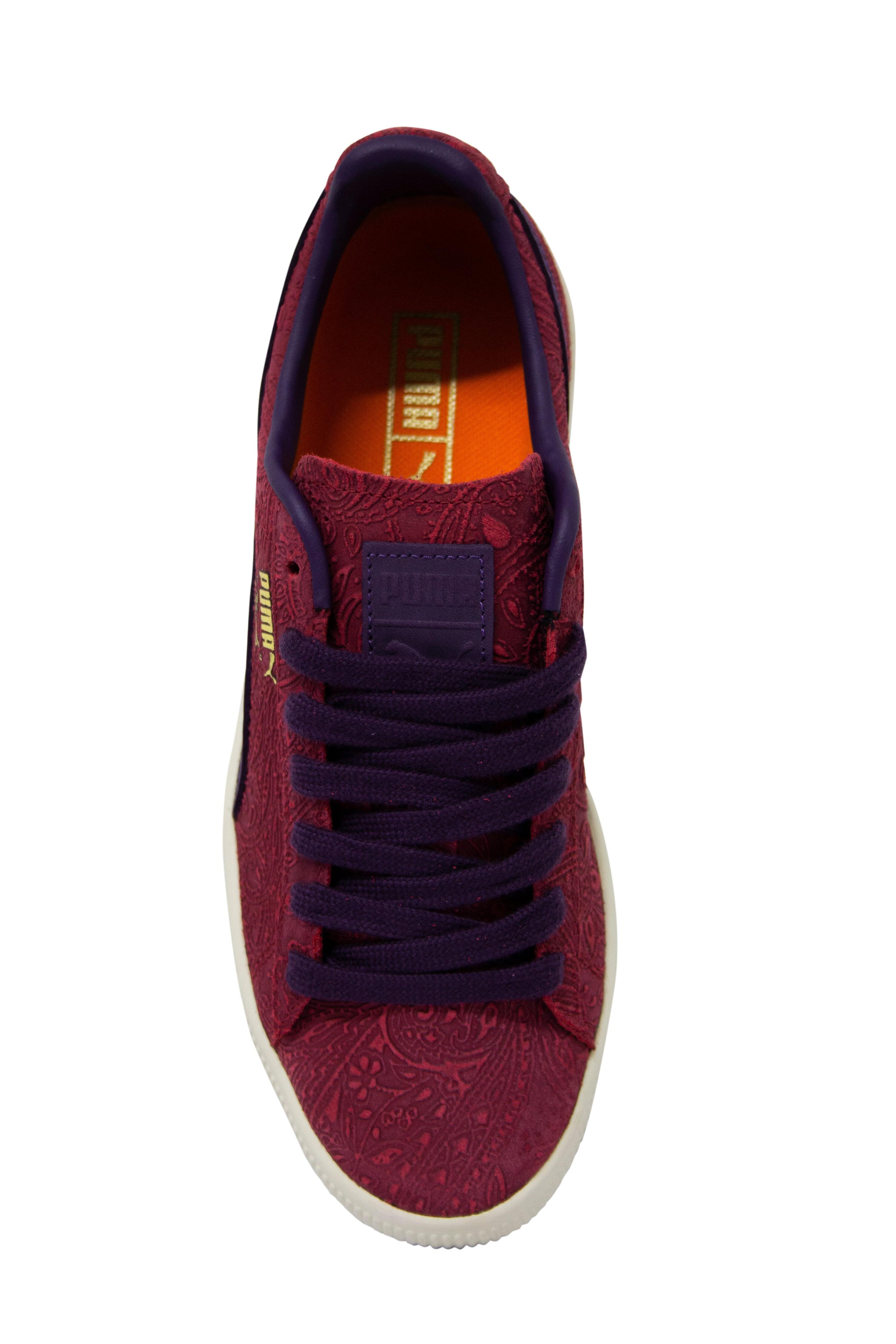 Puma Classic Clyde Basket Mens Burgundy Trainers 5/5