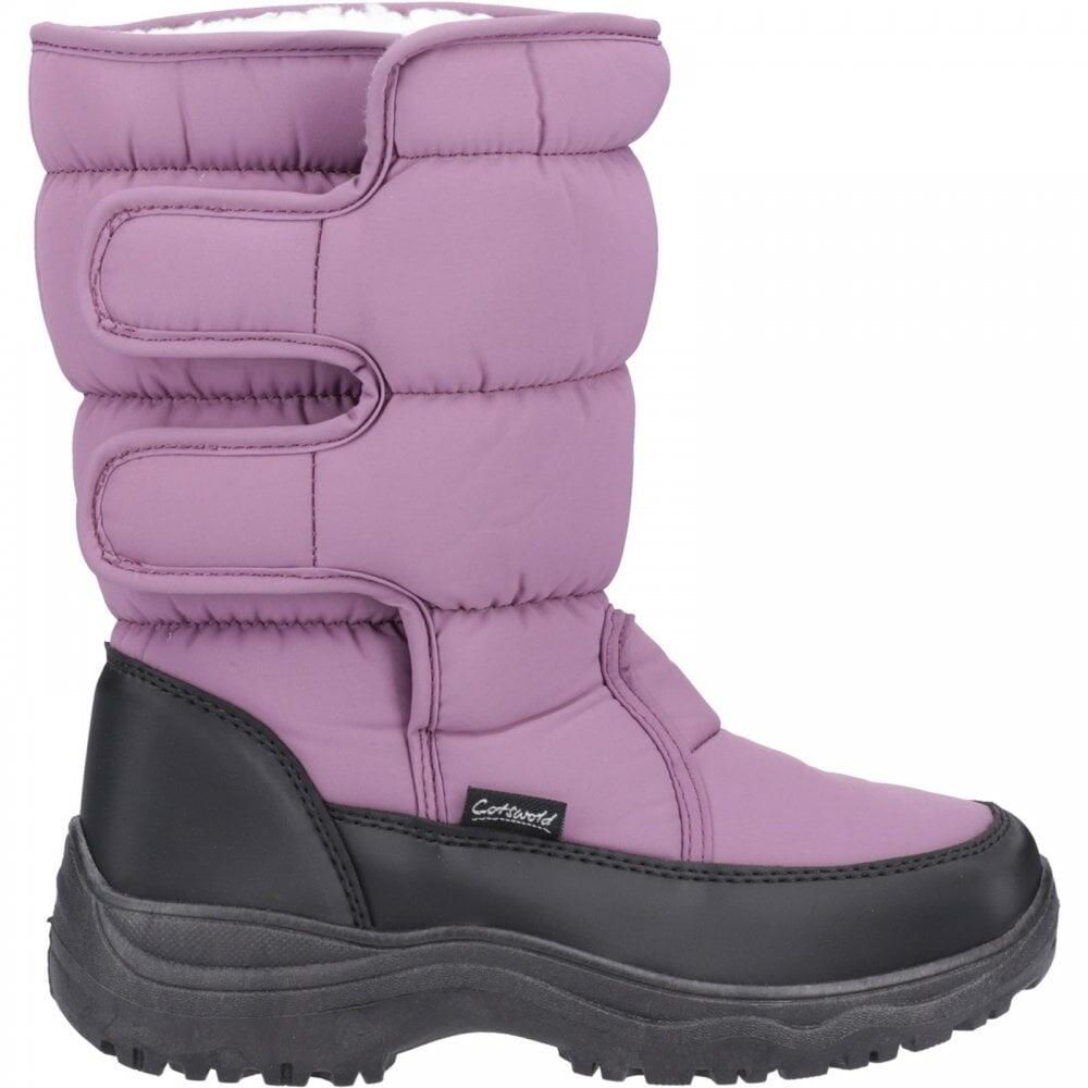 Cotswold Welland Black Ladies Riptape Snow Boots COL: Purple, SIZE