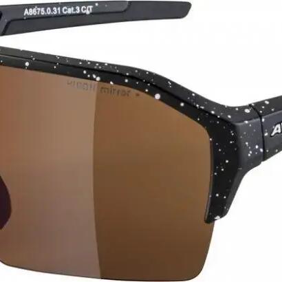 Alpina Ram HR Q-Lite cycling sunglasses - red mirror lens, black frame