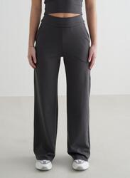 Femme Pantalon Petite à Jambe Large Gris Foncé