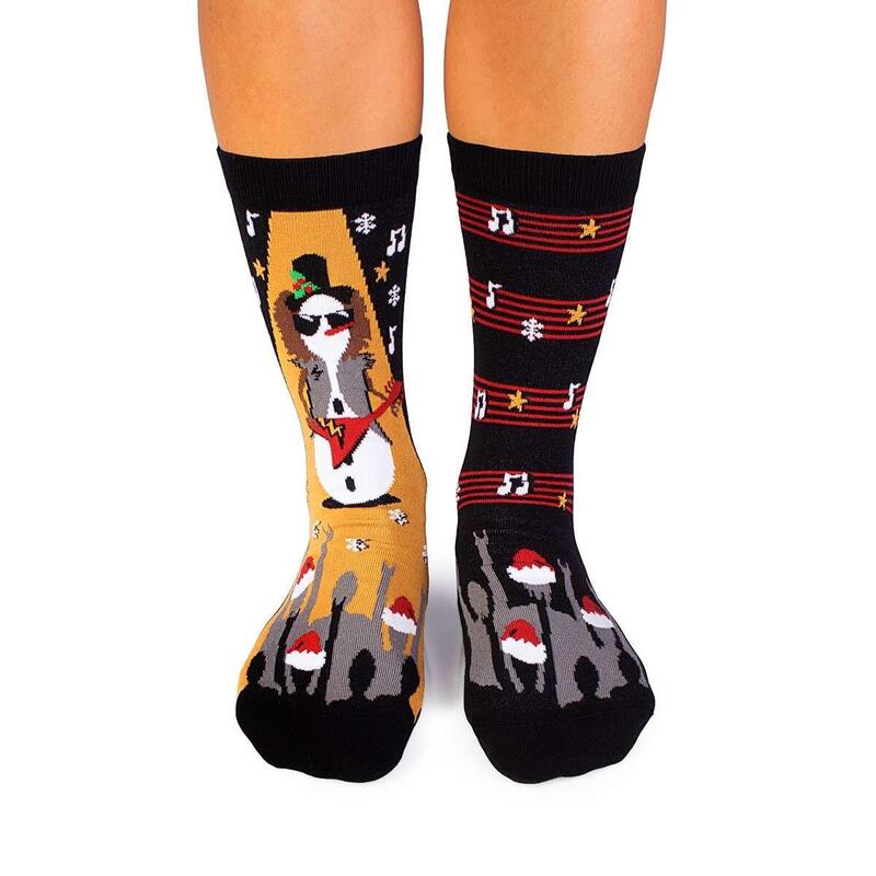 Sosete din bumbac de Craciun Arty Socks Om de Zapada Rocker Negru