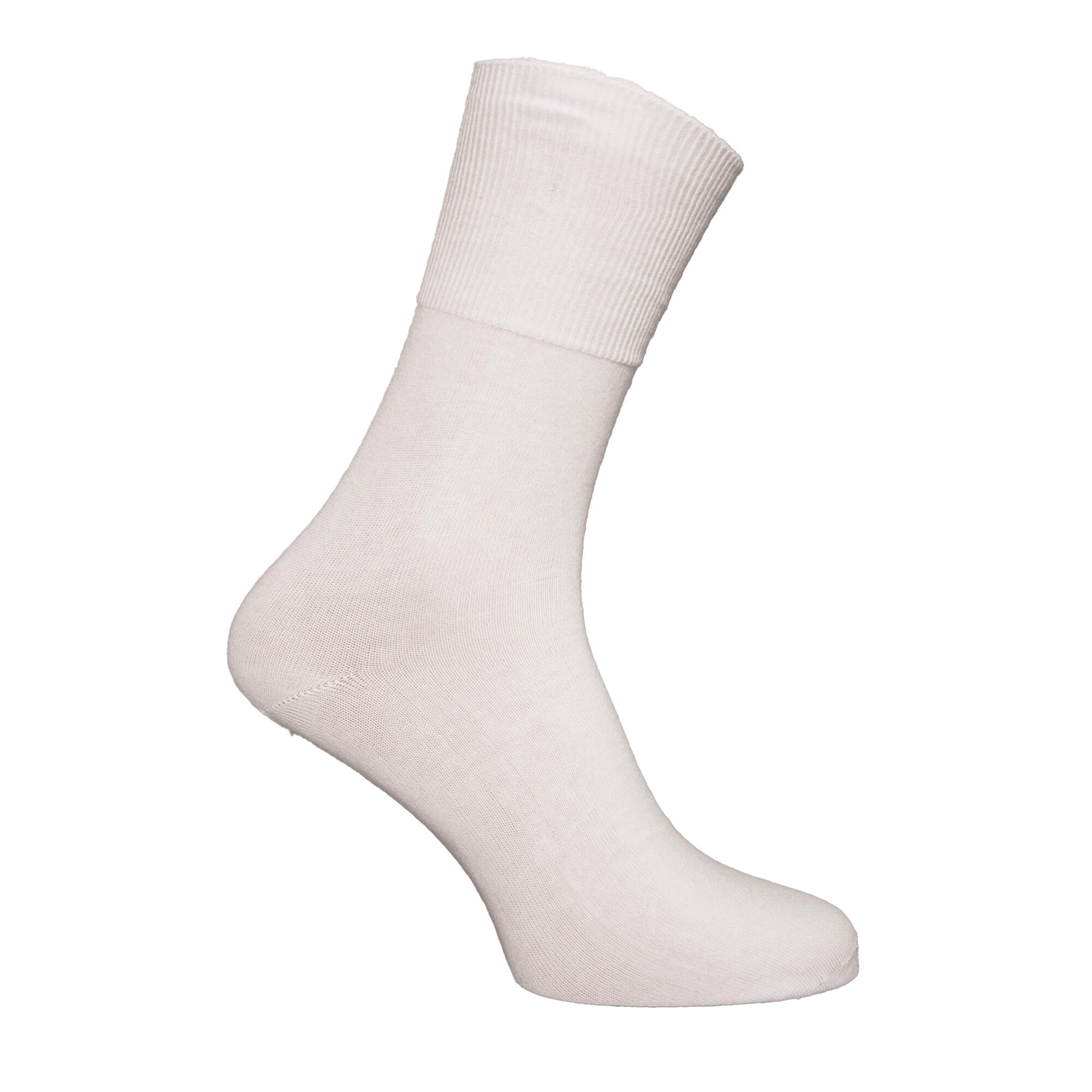 Mens Stay Up Non Elastic Diabetic Socks (Pack Of 6) (White) 1/3