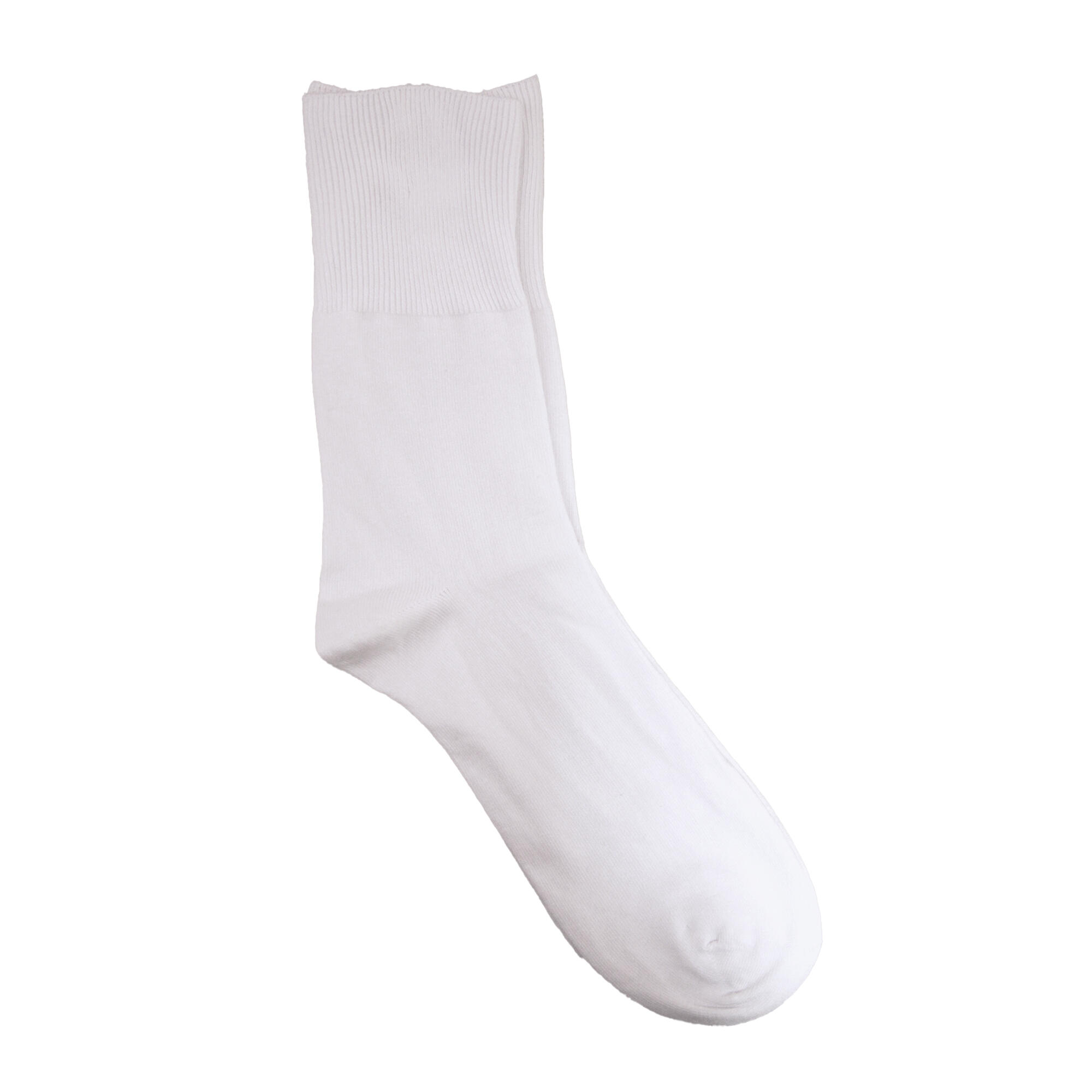 Mens Stay Up Non Elastic Diabetic Socks (Pack Of 6) (White) 3/3