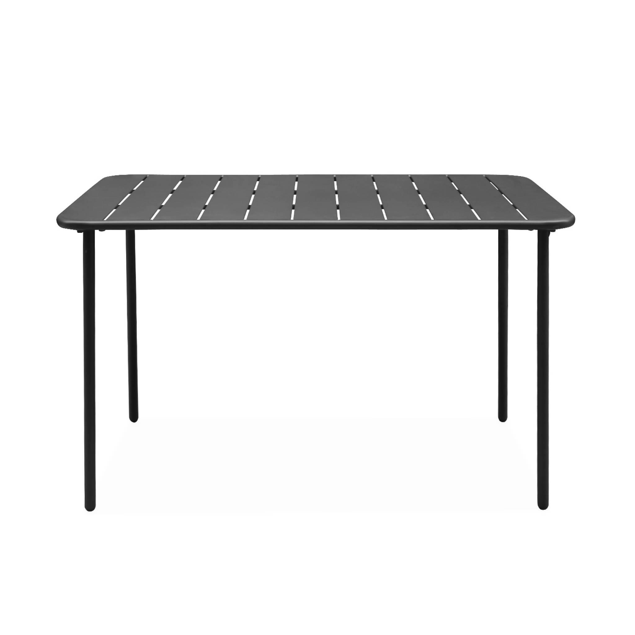 Mesa de jardín bistró de acero, 4 plazas, 120cm, Antracita 5/6