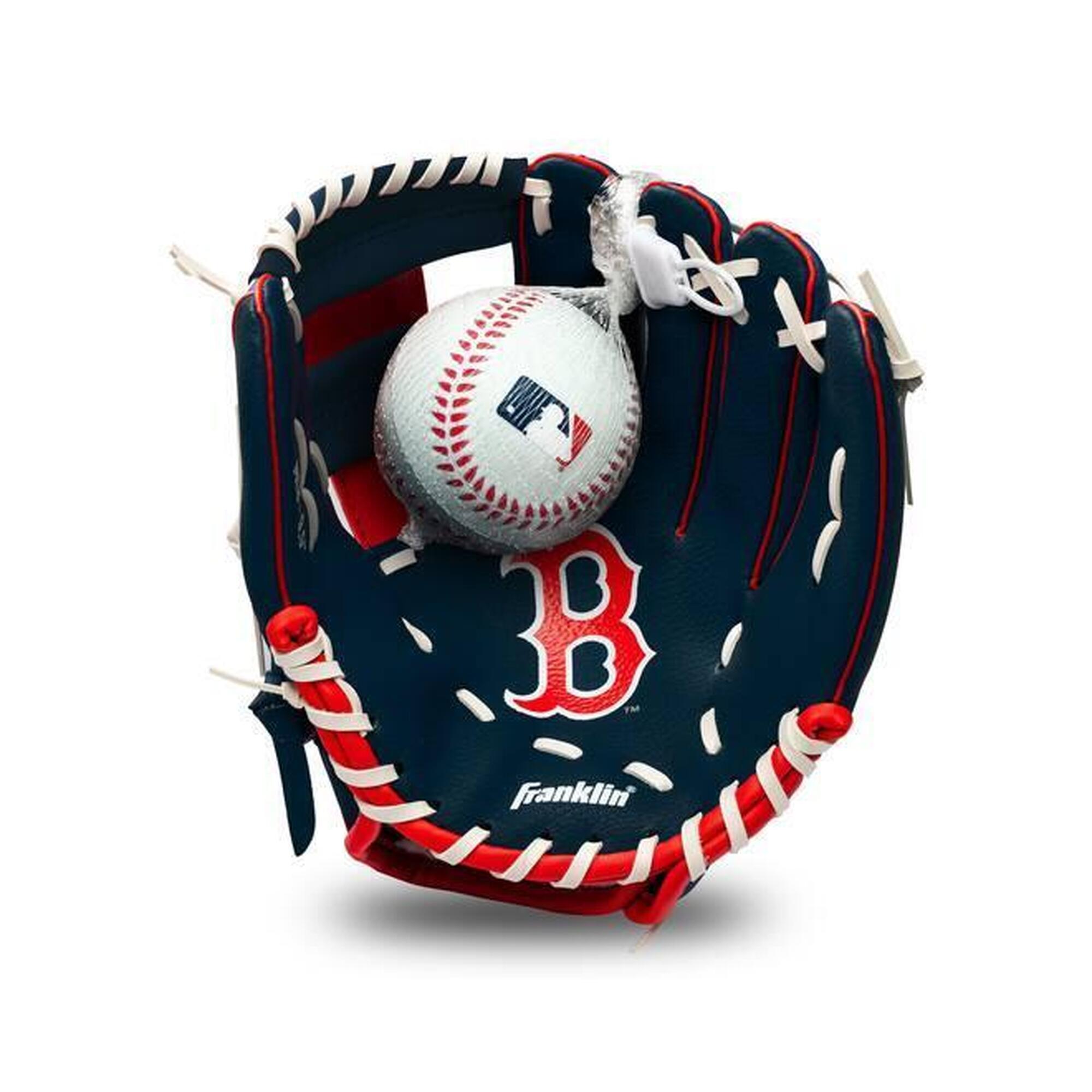 Franklin - Franklin 9,5 Inch Youth Mlb Glove And Ball Set Team Red Sox - Gant De Baseball - Bleu|noir|rouge - Taille Unique - Decathlon