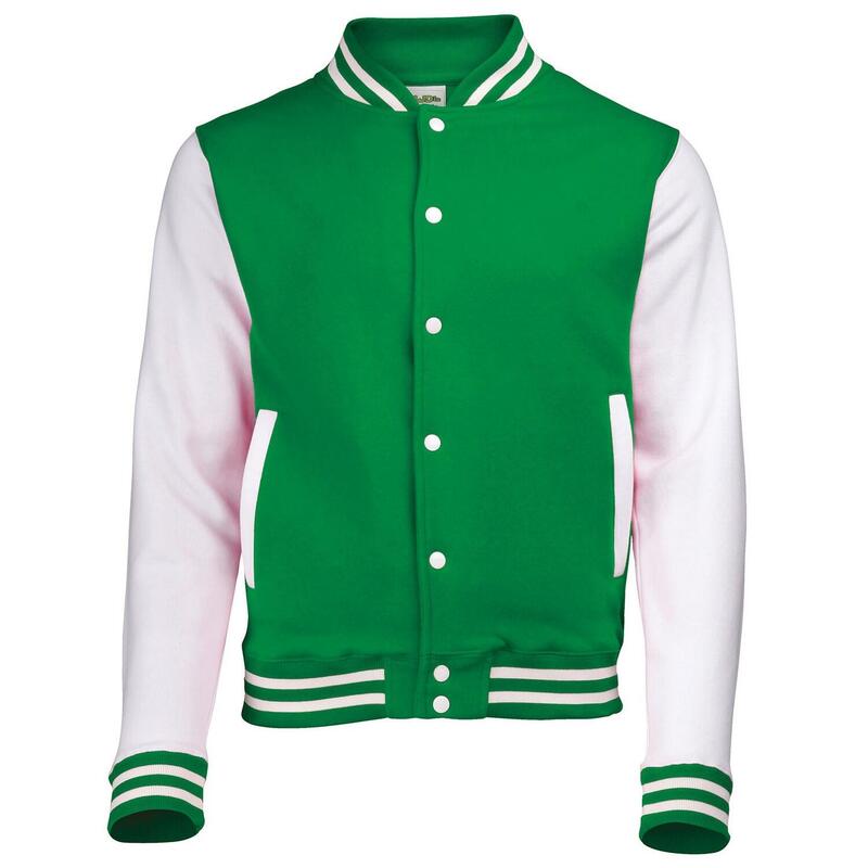 Blouson D´université Adulte (Vert Kelly / Blanc)