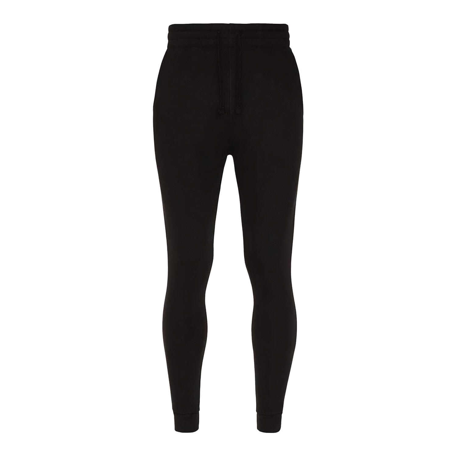 Unisex Adult Tapered Plain Jogging Bottoms (Jet Black) 1/2