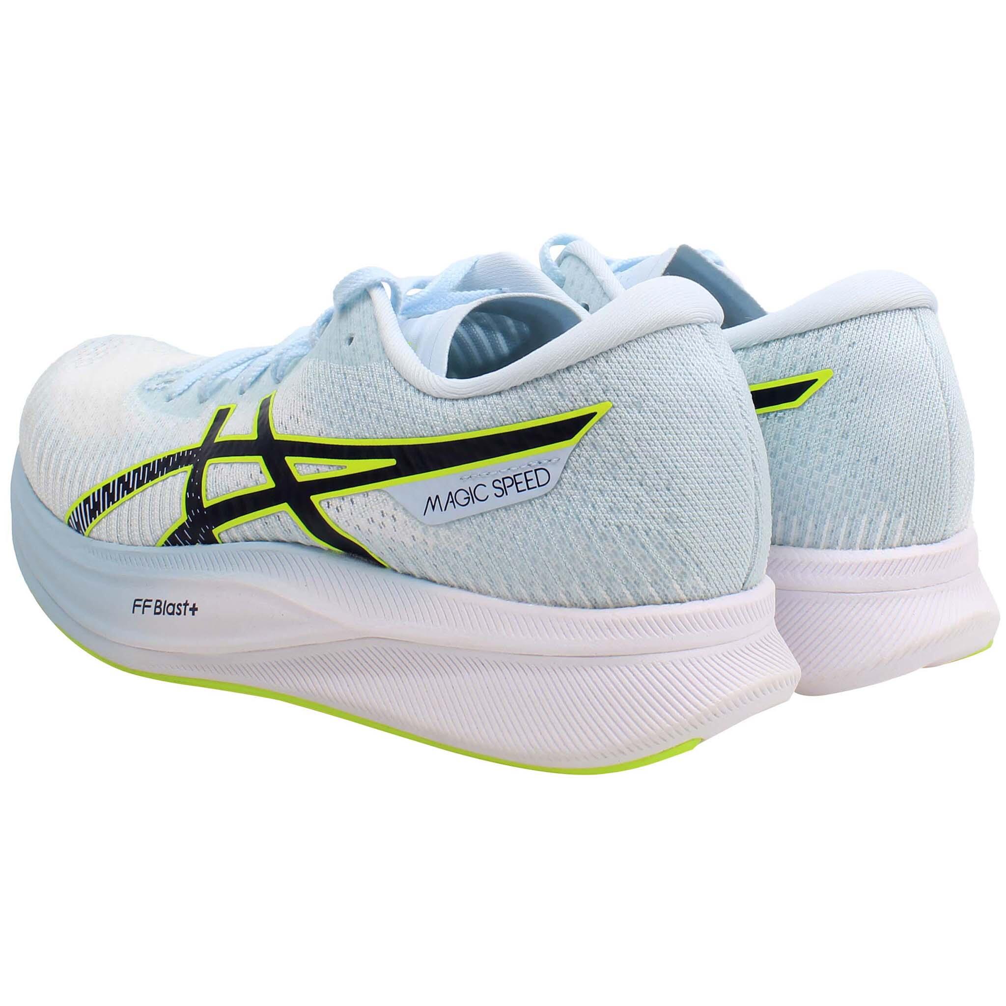 Asics Magic Speed 2 Womens White/Blue Running Shoes 5/5
