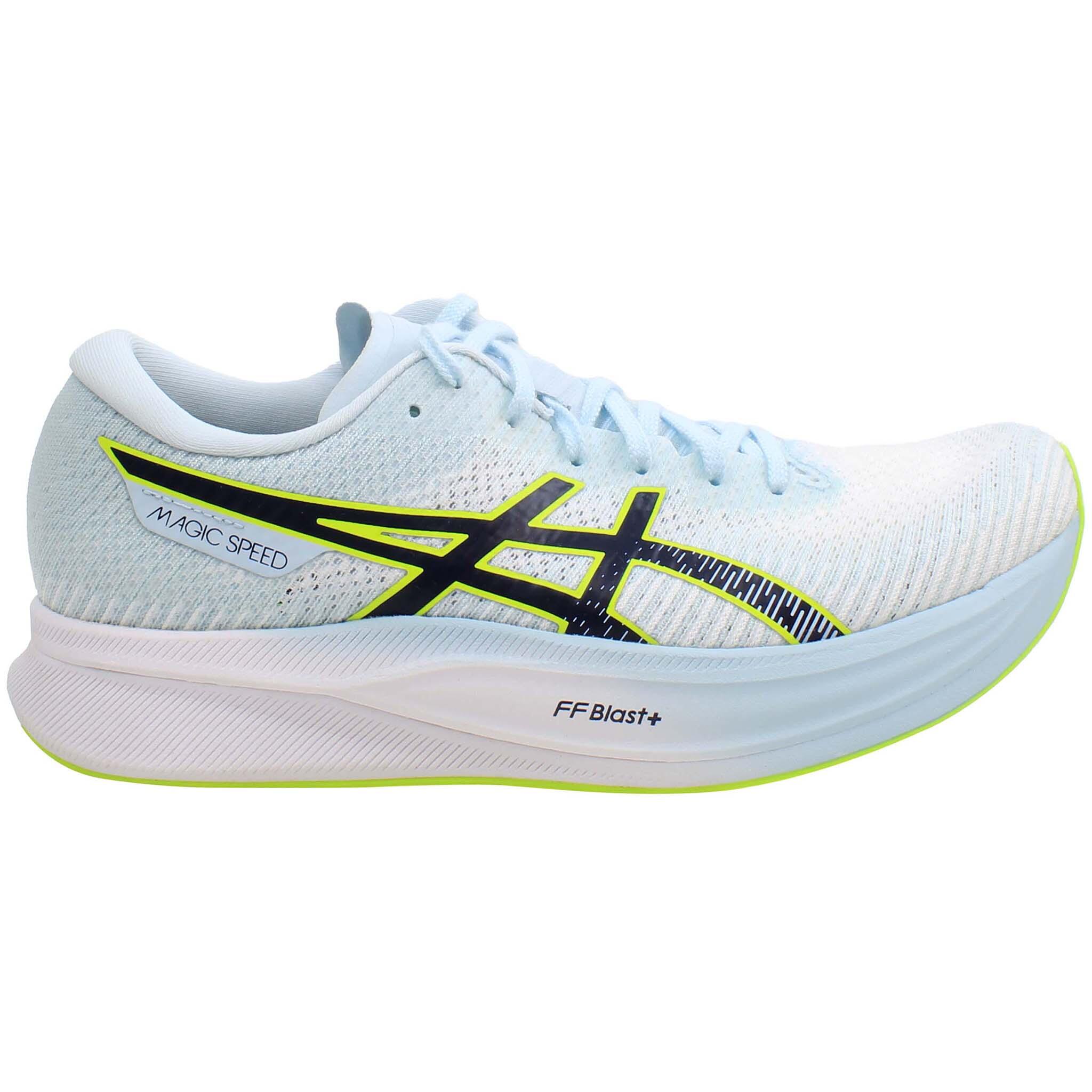 Asics Magic Speed 2 Womens White/Blue Running Shoes 3/5