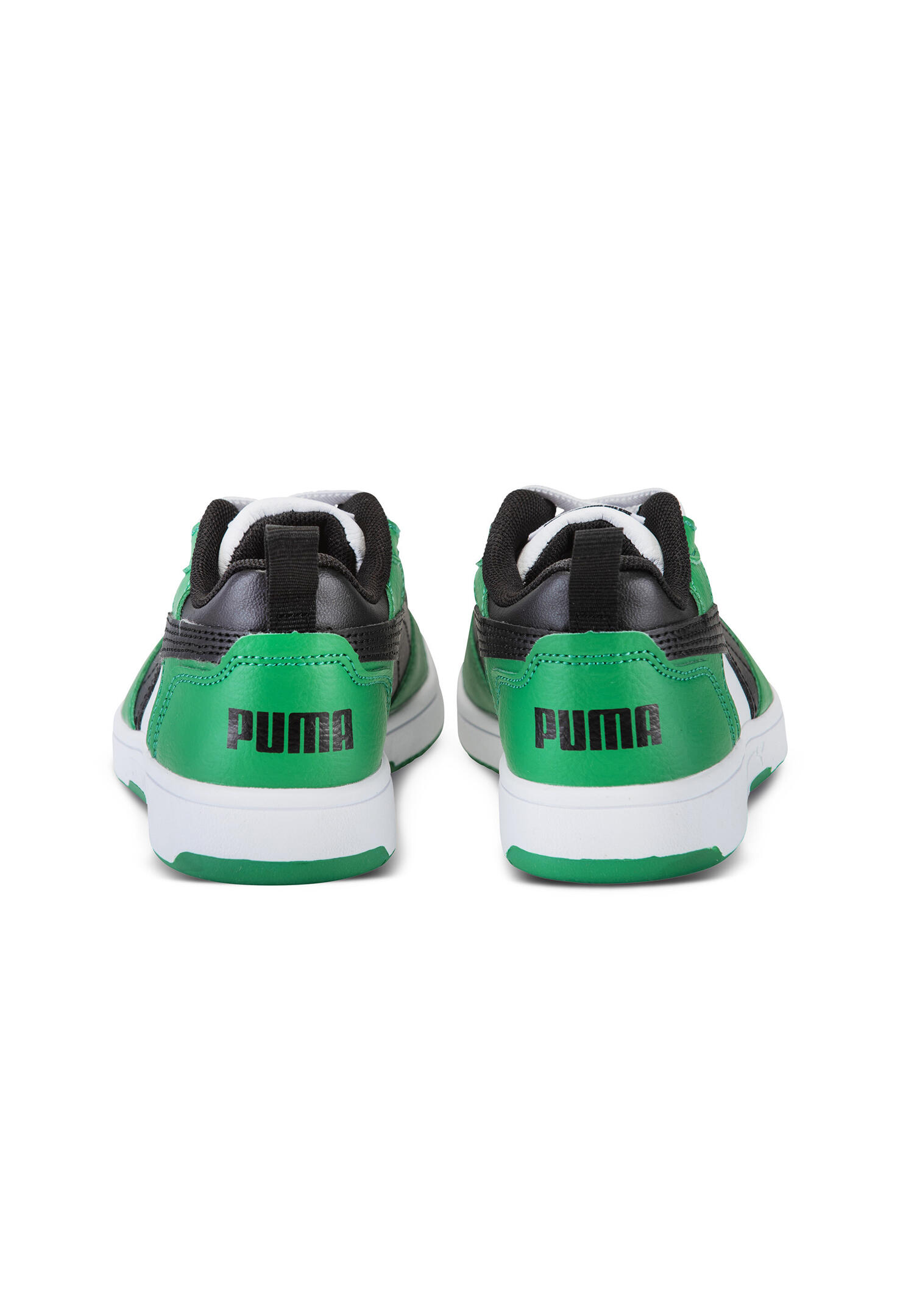 Puma Rebound V6 Lo AC PS Unisex Kinder Sneaker 396742 05 weiß/schwarz/grün 4/7