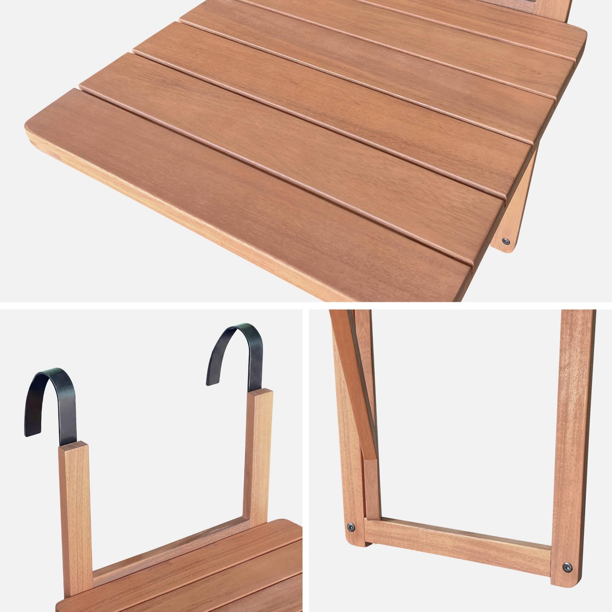 Mesa de apoio em madeira para varanda, quadrada, dobrável, Madeira 5/6