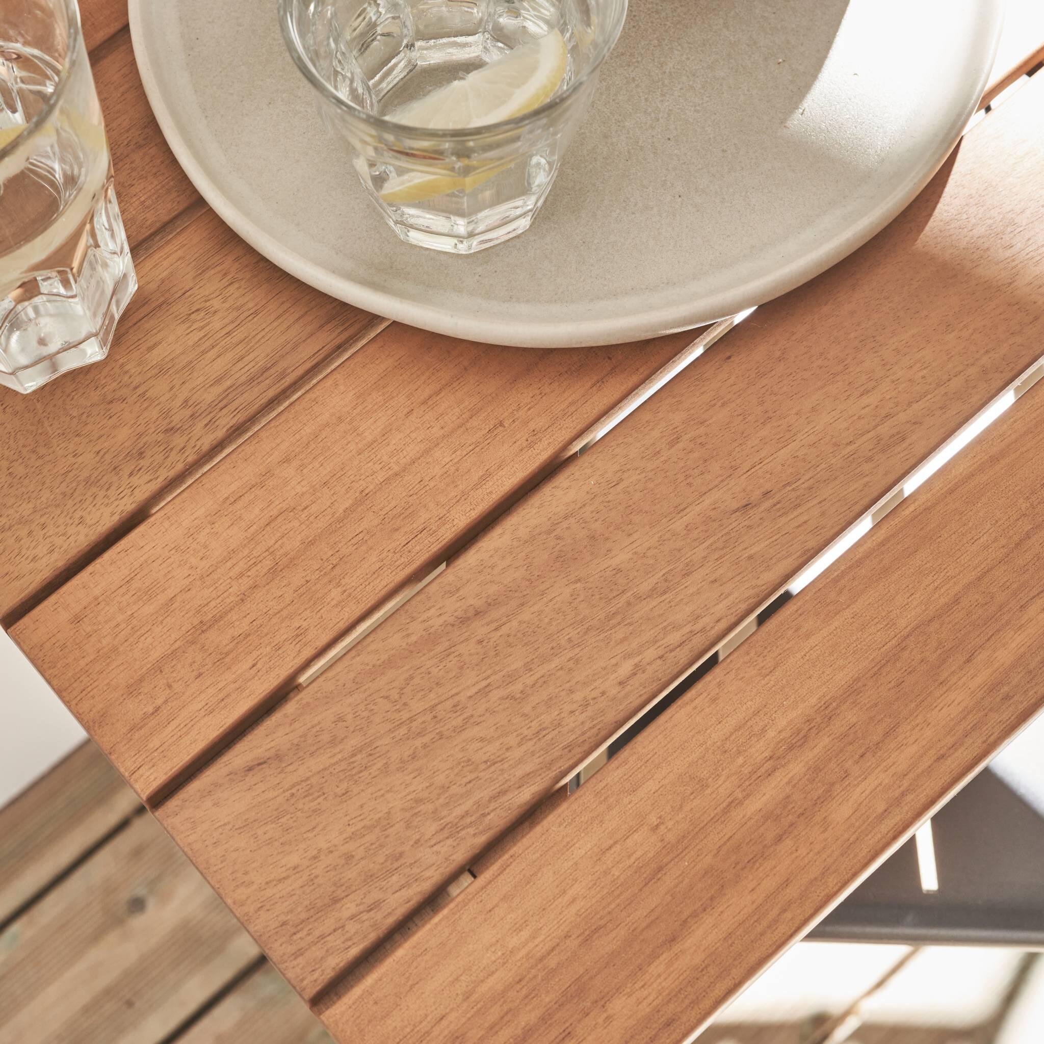 Mesa de apoio em madeira para varanda, quadrada, dobrável, Madeira 4/6