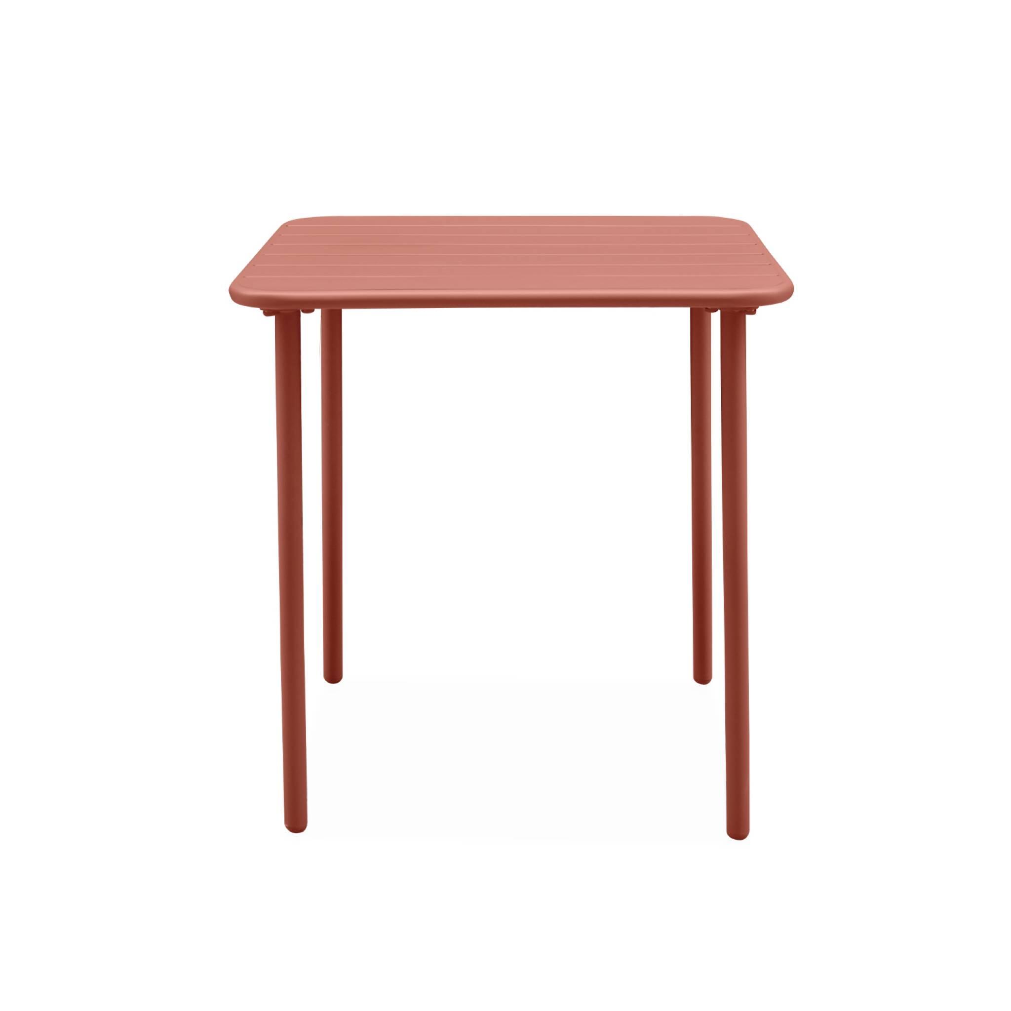 Mesa de jardim metálica de 2 lugares, Terracota 5/6