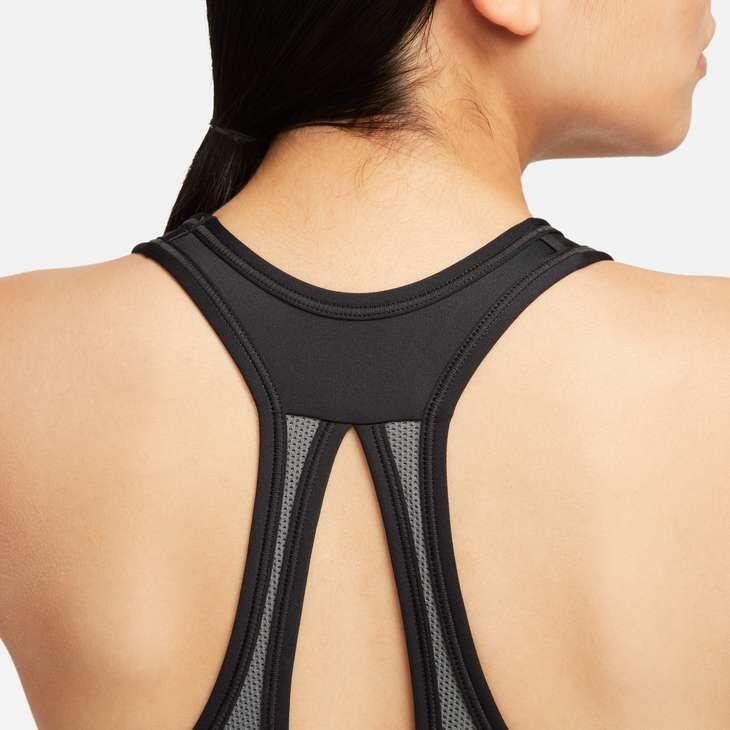 Sujetador deportivo Nike Swoosh alto soporte ajustable sin relleno para mujer 3/4