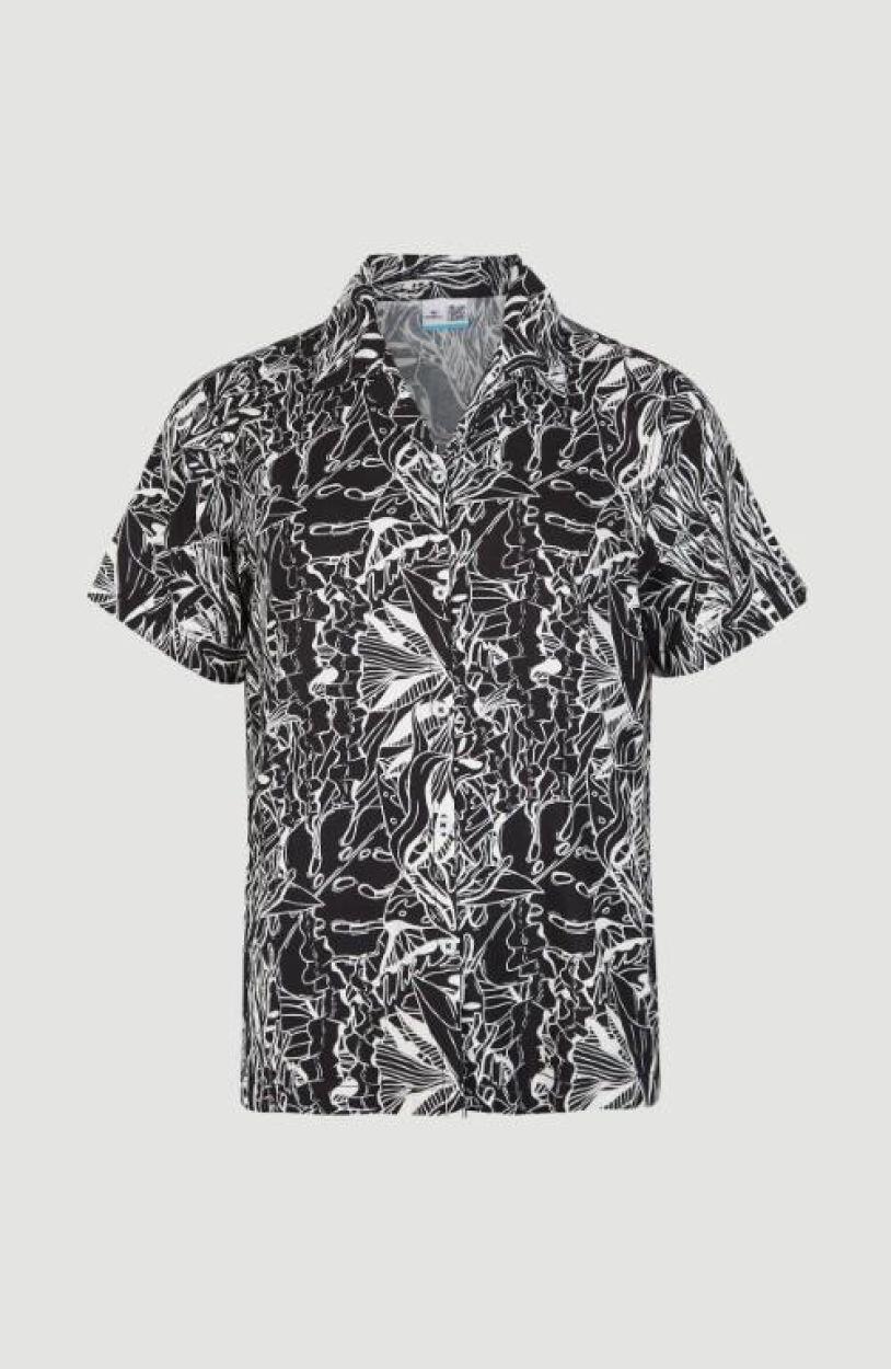 O'NEILL Chemisiers OCEAN MISSION SHIRT  Femmes White . Black Comic Seaweed 5/5