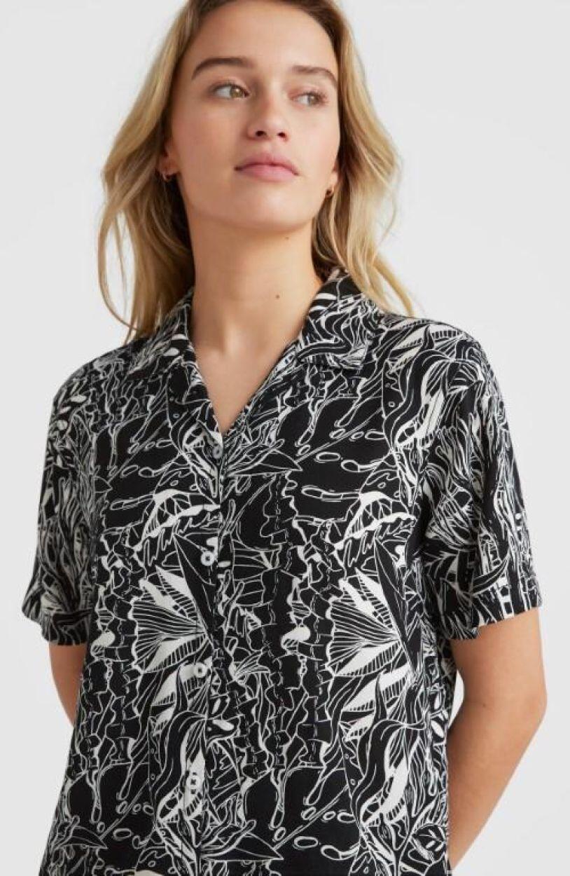 O'NEILL Chemisiers OCEAN MISSION SHIRT  Femmes White . Black Comic Seaweed 2/5