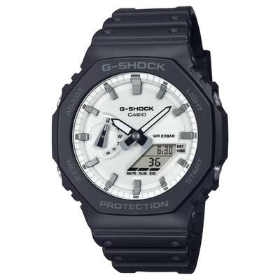 Casio analoog en digitaal horloge zwart/wit ga-2100wd-1aer