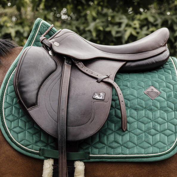 Tapis de selle velours vert foncé pony 2/5