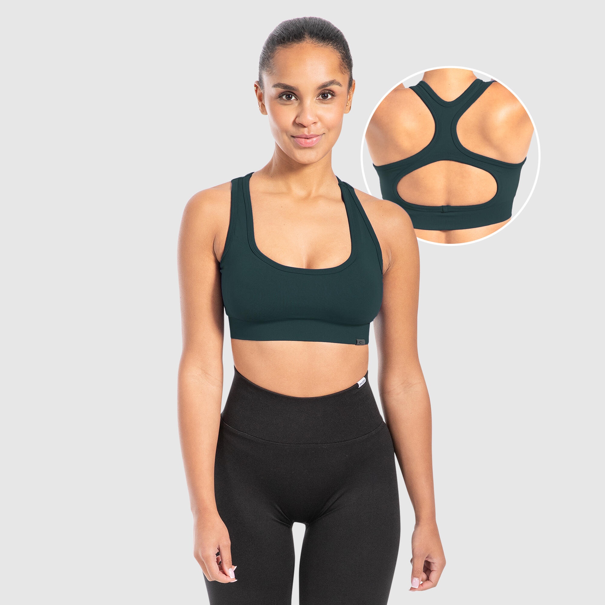 SMILODOX Damen Sport BH Louisa Dunkelgrün