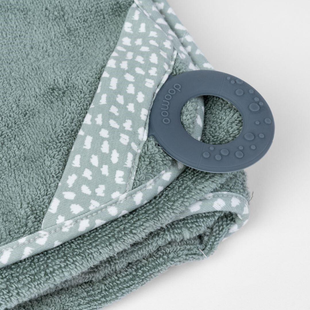 Cape serviette de Bain bébé coton biologique  OekoTex Dry'n Play - Vert 5/6