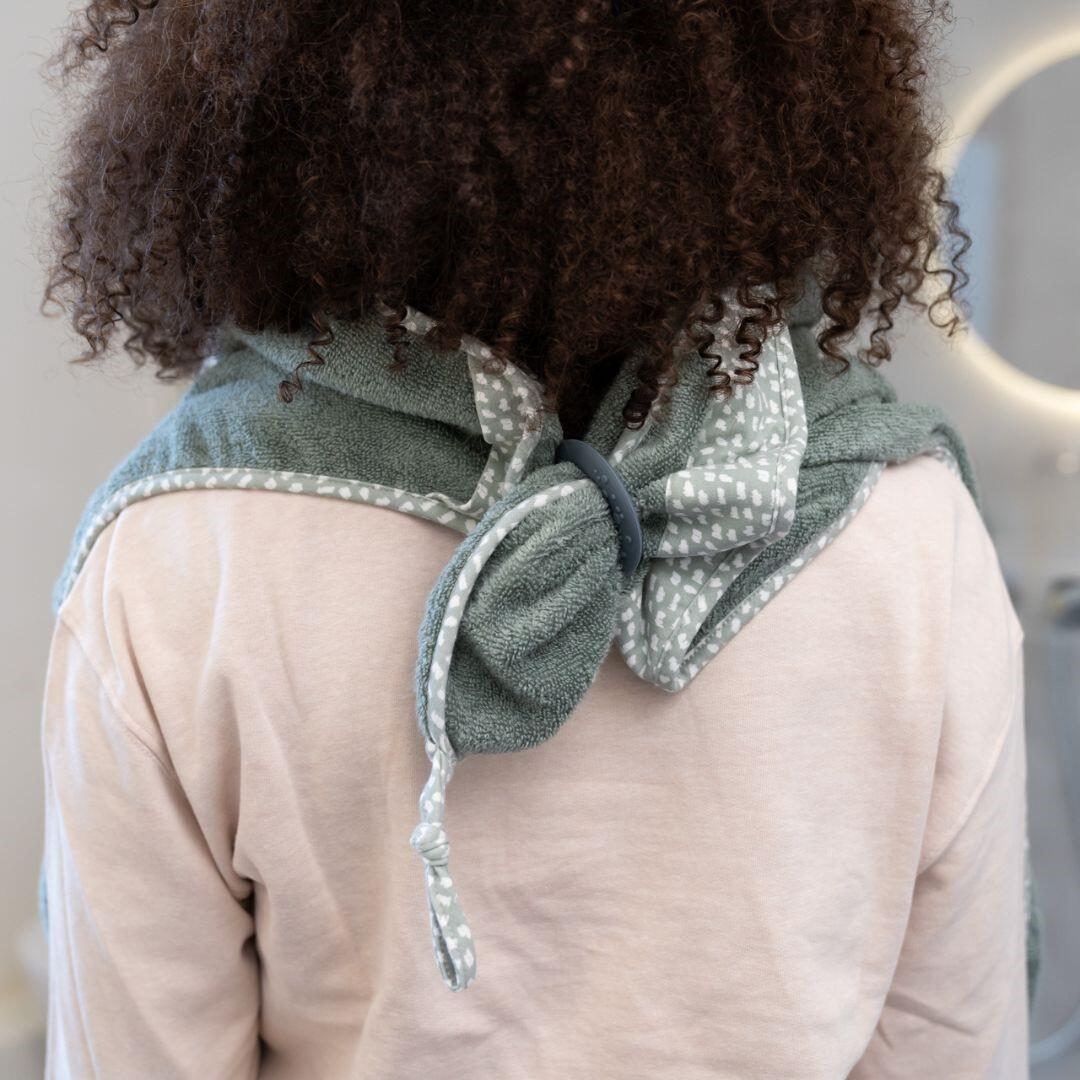 Cape serviette de Bain bébé coton biologique  OekoTex Dry'n Play - Vert 3/6