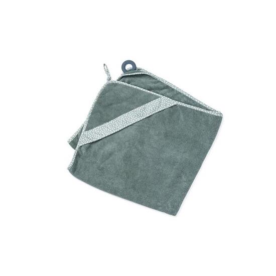 Cape serviette de Bain bébé coton biologique OekoTex Dry'n Play - Vert
