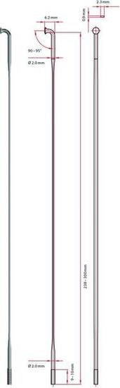 DT SWISS Speiche Dt Aerolite Silber 2.0-2.3-0.9 250 Ve20