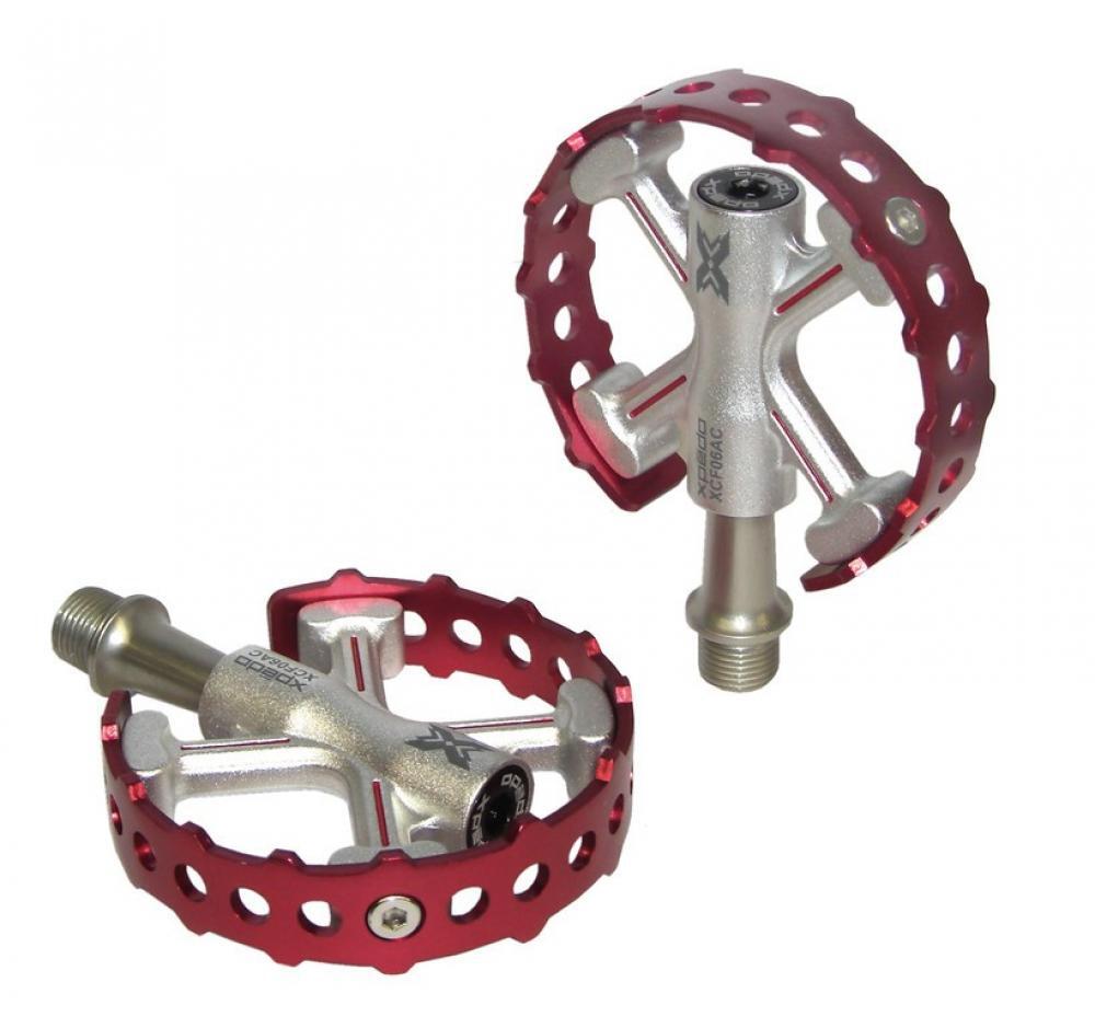 Xpedo Pedal TRAVERSE 6 rot/silber, 9/16", Plattform, XCF06AC 2/2