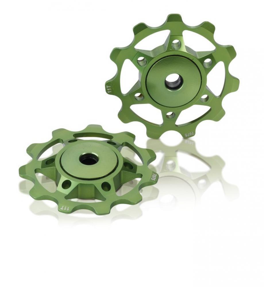 Galets XLC PU-A02 Vert — Aluminium 7075, 8–11 vitesses (lot de 2) 2/2