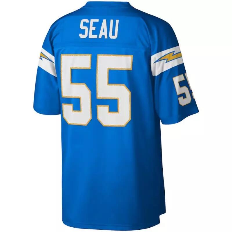 Maillot NFL Junior Seau Los Angeles Chargers 2002 Mitchell & Ness Legacy Bleu 2/3