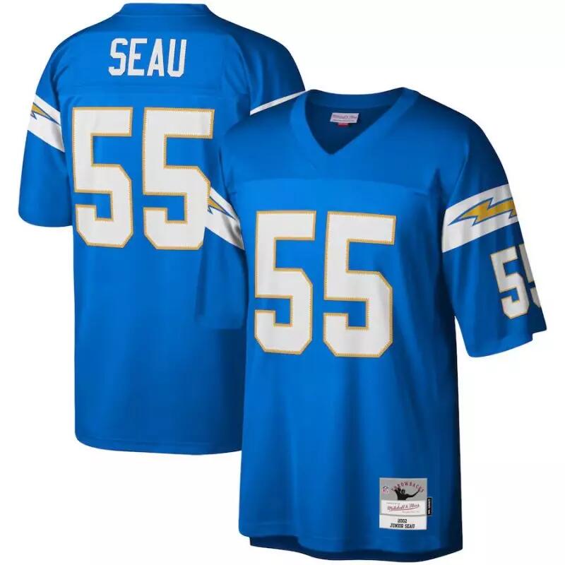 Maillot NFL Junior Seau Los Angeles Chargers 2002 Mitchell & Ness Legacy Bleu 3/3