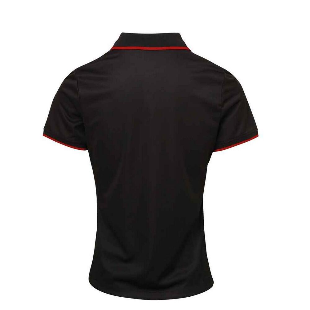 Camisola pólo com contraste Coolchecker para senhora e senhora (Preto / 2/3